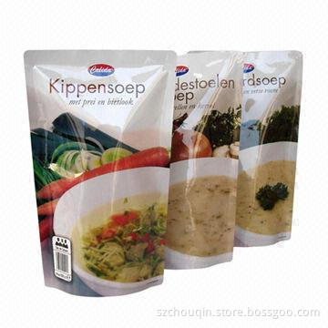 Stand Up Bags for Food Packing, Long Shelf Presentation and Zip Lock, Aluminum Foil Material